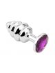 Thread Anal Plug small silver - dark purple