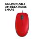 Logitech M110 Optical Mouse Silent (Red, Wired) (910-005489) (LOGM110RED)