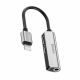 Baseus Converter L52 3-in-1 Lightning Male to Dual Lightning + 3.5mm Female Silver/Black (CALL52-S1) (BASCALL52-S1)