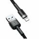 Baseus Cafule Braided USB to Lightning Cable Μαύρο 2m (CALKLF-CG1) (BASCALKLF-CG1)