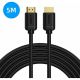 Baseus  2x HDMI 2.0 4K 30Hz Cable, 3D, HDR, 18Gbps, 5m Black (CAKGQ-D01) (BASCAKGQ-D01)