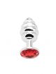 Thread Anal Plug small silver - red