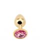 Rosebud Anal Plug small gold - pink