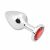 Rosebud Anal Plug medium silver - red