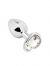 Heart shape Anal Plug small silver - clear