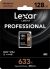 128GB Lexar® Professional 633x SDHC™/SDXC™ UHS-I cards, up to 95MB/s read 45MB/s write