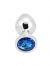 Rosebud Anal Plug medium silver - dark blue